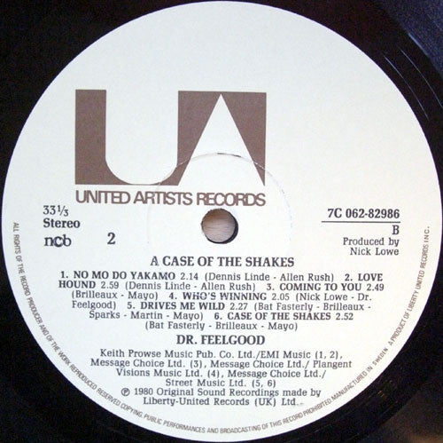 Dr. Feelgood ~ A Case Of The Shakes (Vinyl) - Djungel & Jazz