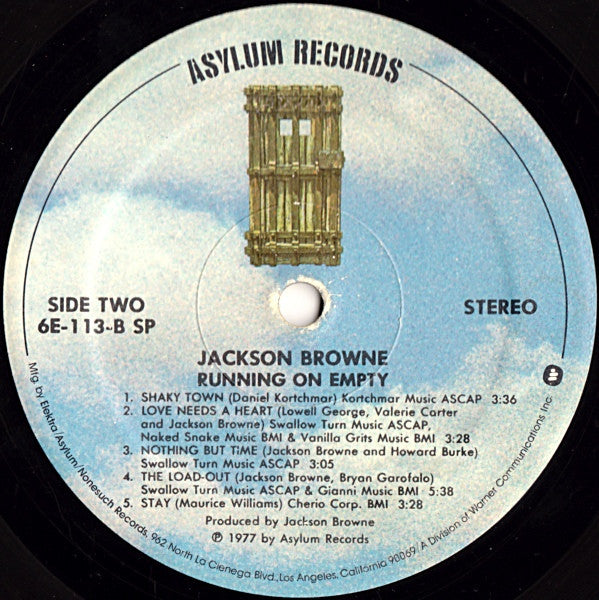 Jackson Browne ~ Running On Empty (Vinyl) - Djungel & Jazz