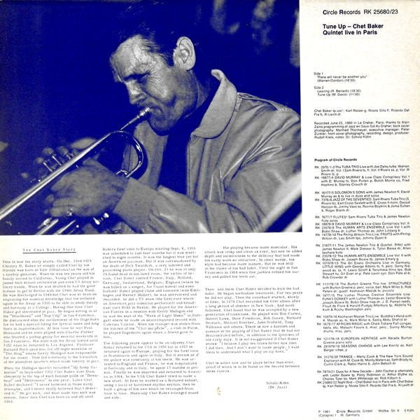 Chet Baker ~ Live In Paris - Tune Up (Vinyl) - Djungel & Jazz