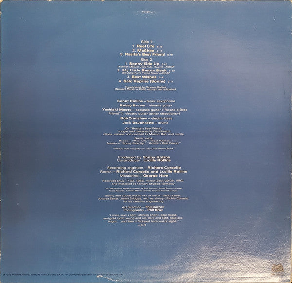 Sonny Rollins ~ Reel Life (Vinyl) - Djungel & Jazz