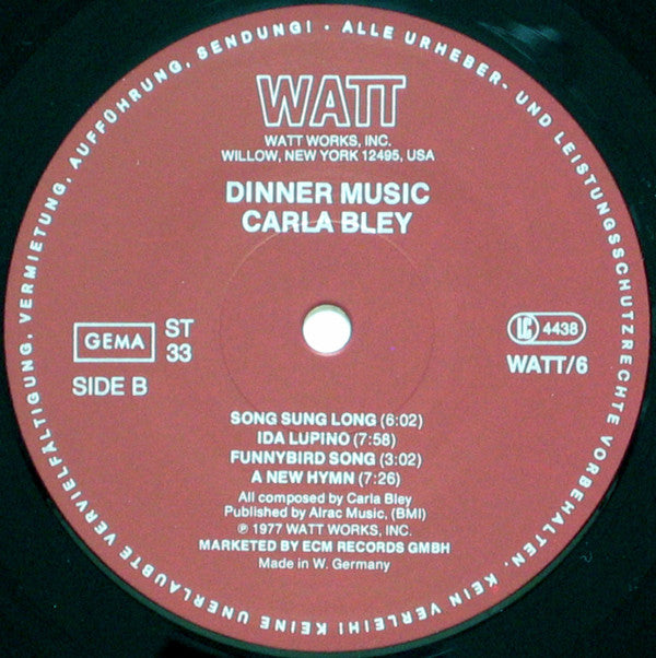 Carla Bley ~ Dinner Music (Vinyl) - Djungel & Jazz