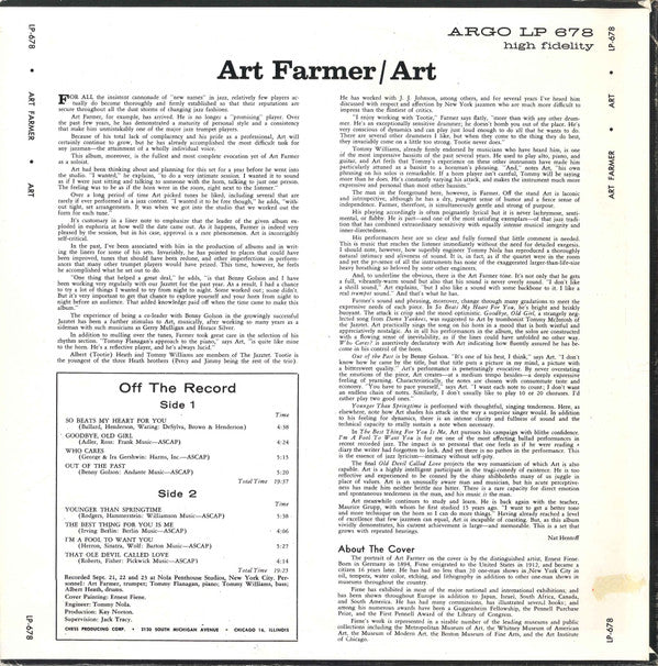 Art Farmer ~ Art (Vinyl) - Djungel & Jazz
