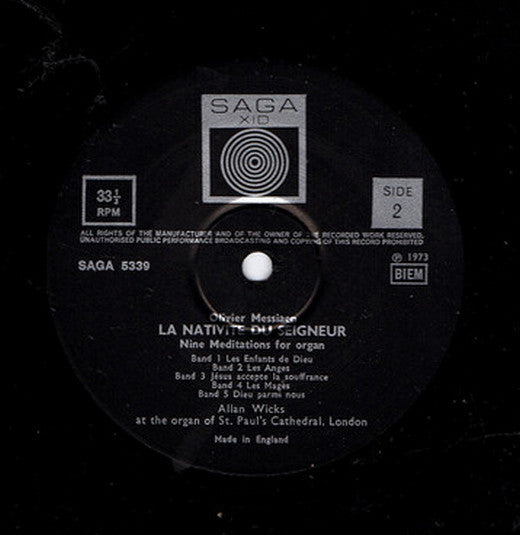 Messiaen, Allan Wicks ~ La Nativité Du Seigneur (Nine Meditations For Organ) (Vinyl) - Djungel & Jazz