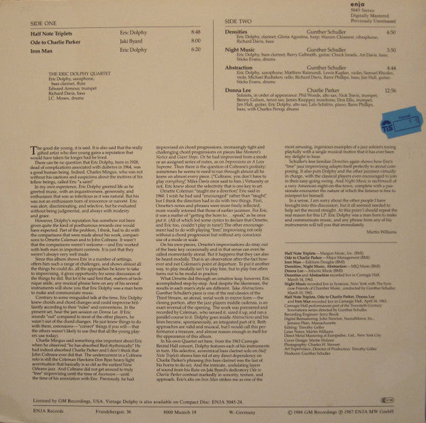 Eric Dolphy ~ Vintage Dolphy (Vinyl) - Djungel & Jazz
