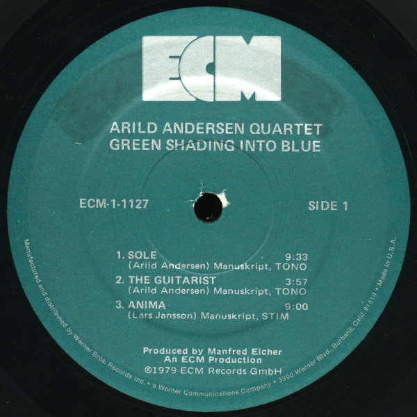 Arild Andersen Quartet ~ Green Shading Into Blue (Vinyl) - Djungel & Jazz