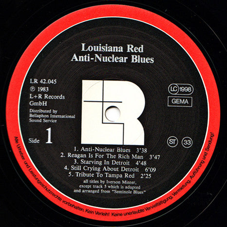 Louisiana Red ~ Anti-Nuclear Blues (Vinyl) - Djungel & Jazz
