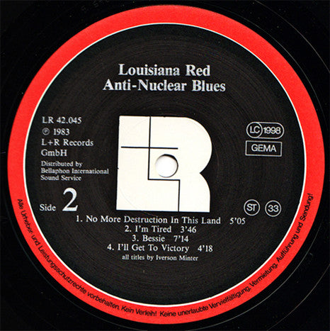 Louisiana Red ~ Anti-Nuclear Blues (Vinyl) - Djungel & Jazz