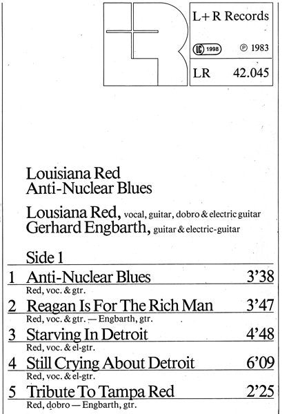 Louisiana Red ~ Anti-Nuclear Blues (Vinyl) - Djungel & Jazz