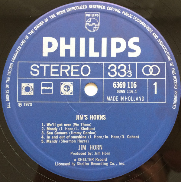 Jim Horn ~ Jim's Horns (Vinyl) - Djungel & Jazz