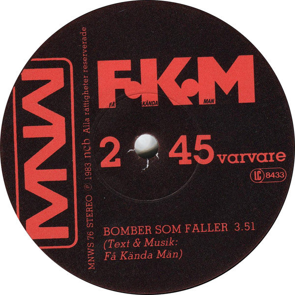 F.K.M. ~ Lag Och Rätt / Bomber Som Faller (Vinyl) - Djungel & Jazz
