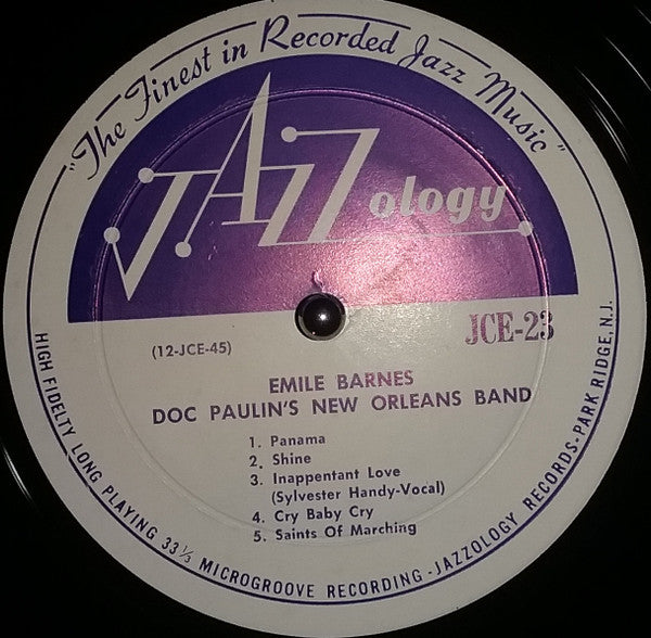 Emile Barnes With Doc Paulin's N.O.L.A. Band ~ "Too Well Thou Lov'st Too Soon Thou Leav'st" (Vinyl) - Djungel & Jazz