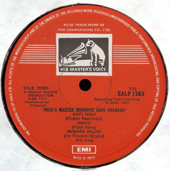 Ravi Shankar ~ India's Master Musician (Vinyl) - Djungel & Jazz