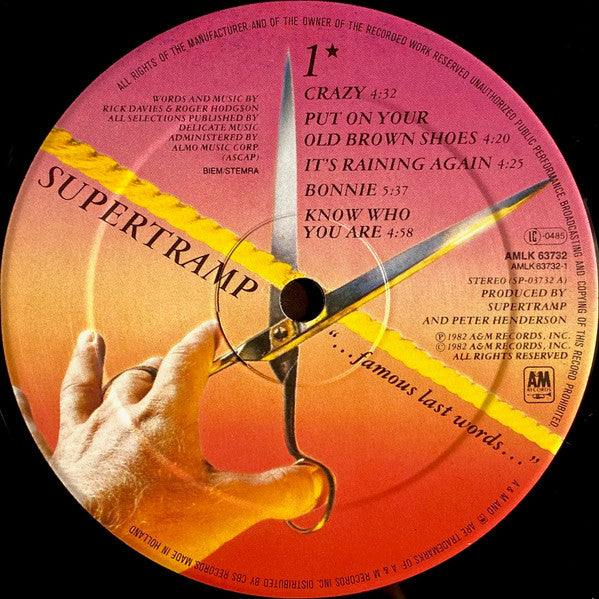 Supertramp ~ "...Famous Last Words..." (Vinyl) - Djungel & Jazz