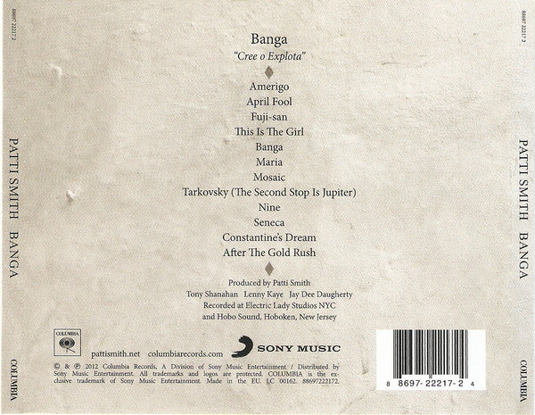 Patti Smith ~ Banga (Vinyl) - Djungel & Jazz