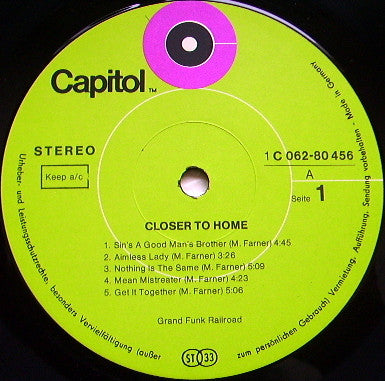 Grand Funk Railroad ~ Closer To Home (Vinyl) - Djungel & Jazz