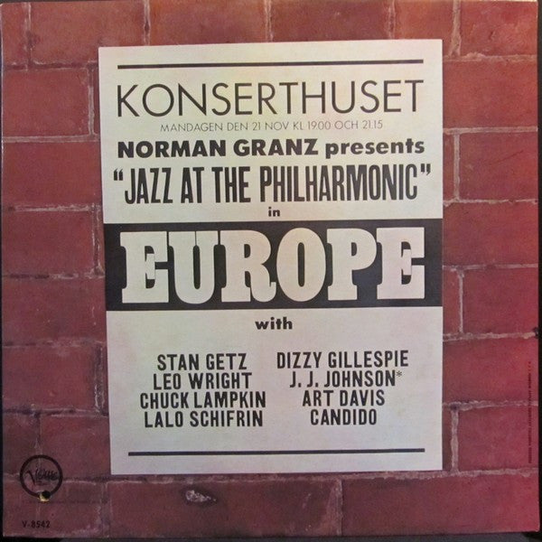 Dizzy Gillespie / J.J. Johnson / Stan Getz / Leo Wright / Art Davis / Chuck Lampkin / Lalo Schifrin / Candido ~ Jazz At The Philharmonic In Europe (Vinyl) - Djungel & Jazz