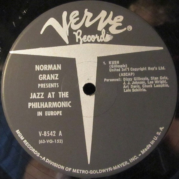 Dizzy Gillespie / J.J. Johnson / Stan Getz / Leo Wright / Art Davis / Chuck Lampkin / Lalo Schifrin / Candido ~ Jazz At The Philharmonic In Europe (Vinyl) - Djungel & Jazz