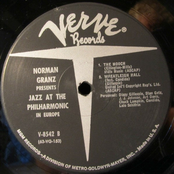 Dizzy Gillespie / J.J. Johnson / Stan Getz / Leo Wright / Art Davis / Chuck Lampkin / Lalo Schifrin / Candido ~ Jazz At The Philharmonic In Europe (Vinyl) - Djungel & Jazz