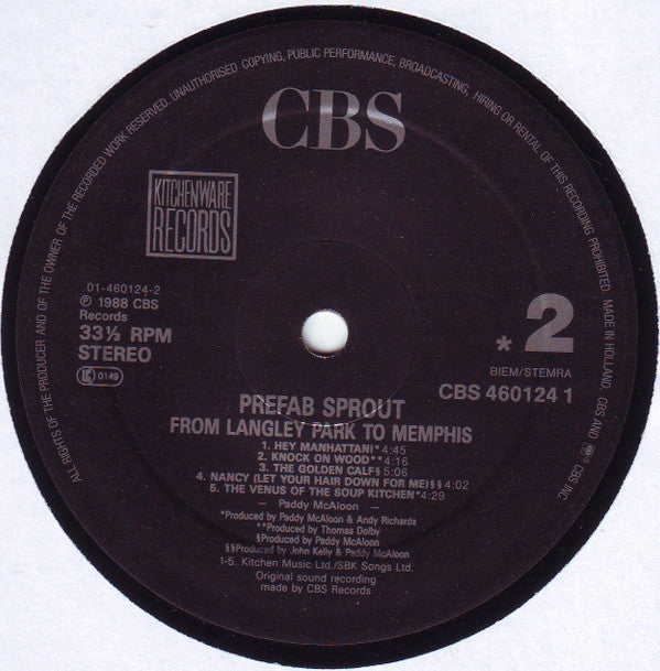 Prefab Sprout ~ From Langley Park To Memphis (Vinyl) - Djungel & Jazz