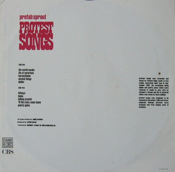 Prefab Sprout ~ Protest Songs (Vinyl) - Djungel & Jazz