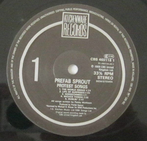 Prefab Sprout ~ Protest Songs (Vinyl) - Djungel & Jazz
