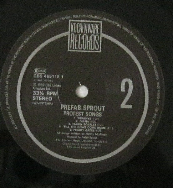 Prefab Sprout ~ Protest Songs (Vinyl) - Djungel & Jazz