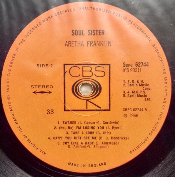 Aretha Franklin ~ Soul Sister (Vinyl) - Djungel & Jazz