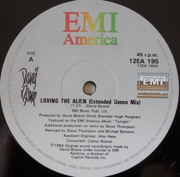 David Bowie ~ Loving The Alien (Extended Dance Mix) (Vinyl) - Djungel & Jazz