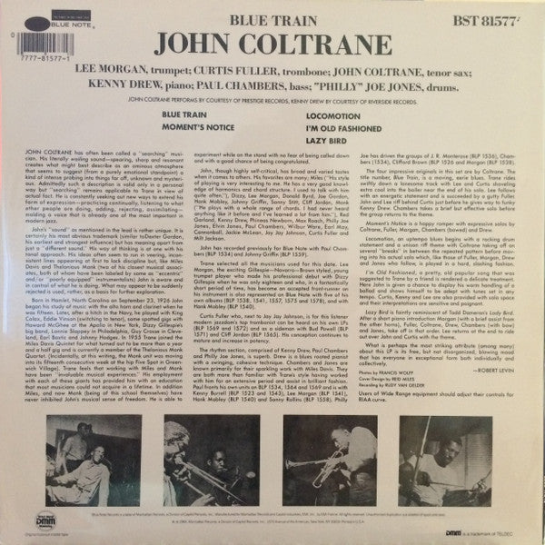 John Coltrane : Blue Train (LP, Album, RE, DMM)