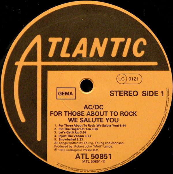 AC/DC ~ For Those About To Rock We Salute You (Vinyl) - Djungel & Jazz