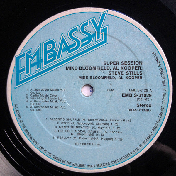 Mike Bloomfield / Al Kooper / Stephen Stills ~ Super Session (Vinyl) - Djungel & Jazz