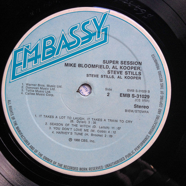 Mike Bloomfield / Al Kooper / Stephen Stills ~ Super Session (Vinyl) - Djungel & Jazz