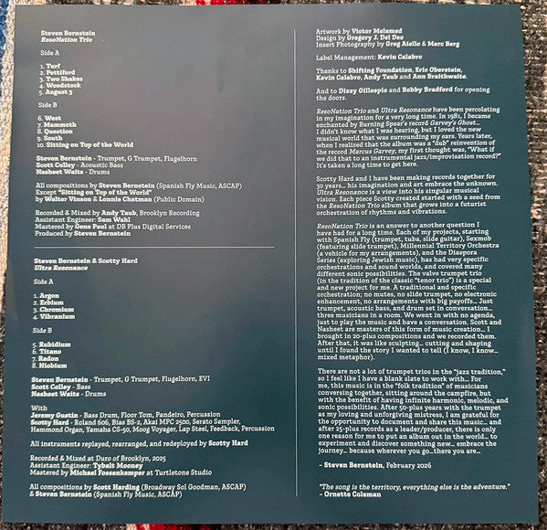 Steven Bernstein : ResoNation Trio / Ultra Resonance (2xLP, Album)