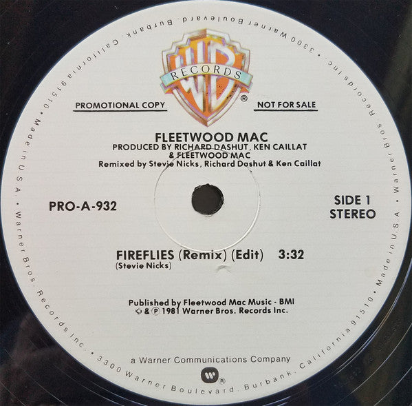 Fleetwood Mac : Fireflies (Remix) (12", Promo)
