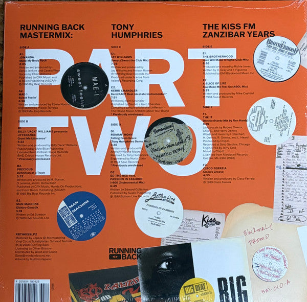 Tony Humphries ~ Running Back Mastermix: The Kiss FM Zanzibar Years (Part Two) (Vinyl) - Djungel & Jazz
