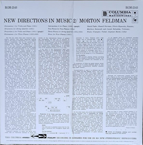 Morton Feldman ~ New Directions In Music 2 (Vinyl) - Djungel & Jazz