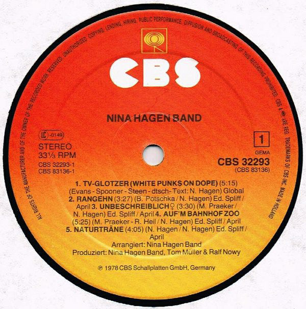 Nina Hagen Band ~ Nina Hagen Band (Vinyl) - Djungel & Jazz