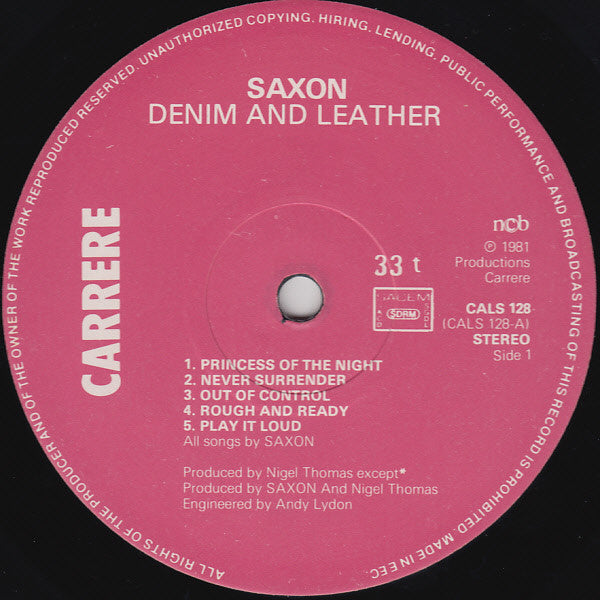 Saxon : Denim And Leather (LP, Album)
