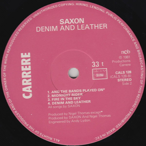 Saxon : Denim And Leather (LP, Album)
