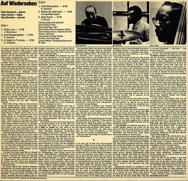 Red Garland ~ Auf Wiedersehen (Vinyl) - Djungel & Jazz