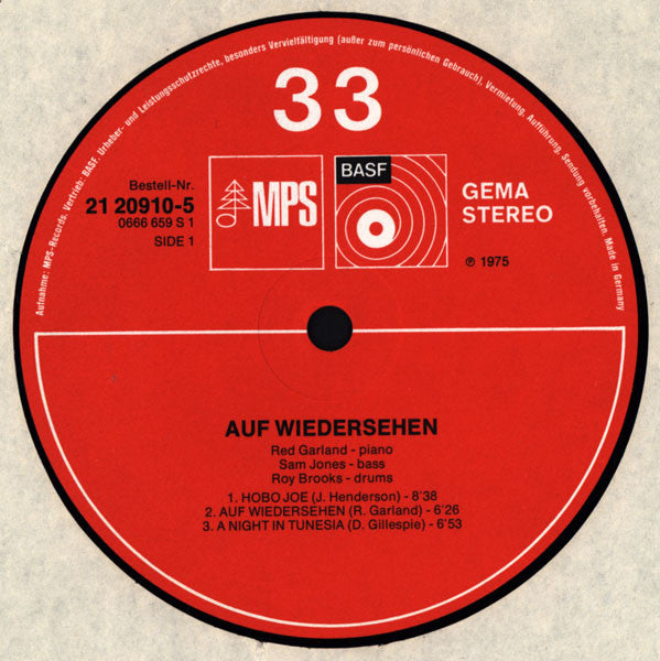 Red Garland ~ Auf Wiedersehen (Vinyl) - Djungel & Jazz