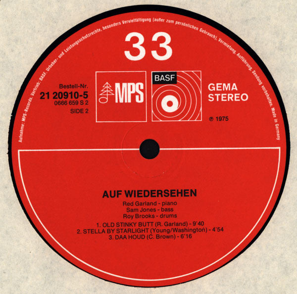 Red Garland ~ Auf Wiedersehen (Vinyl) - Djungel & Jazz