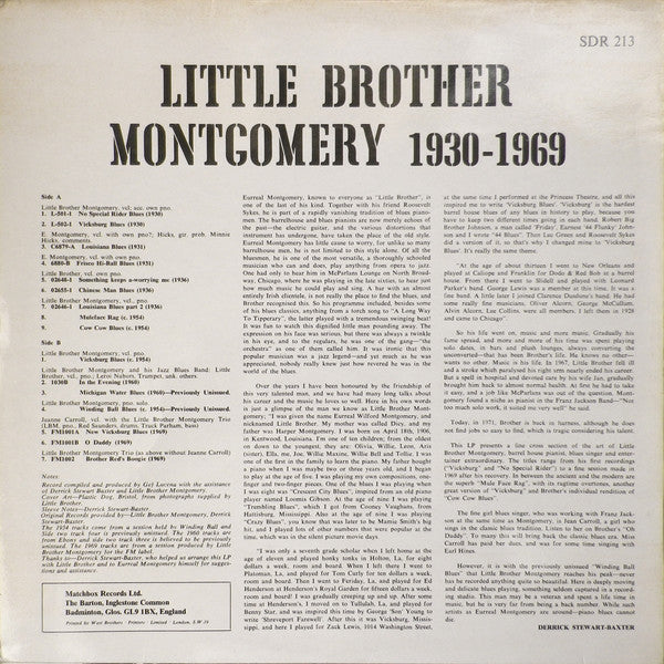 Little Brother Montgomery ~ 1930-1969 (Vinyl) - Djungel & Jazz