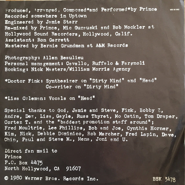 Prince ~ Dirty Mind (Vinyl) - Djungel & Jazz