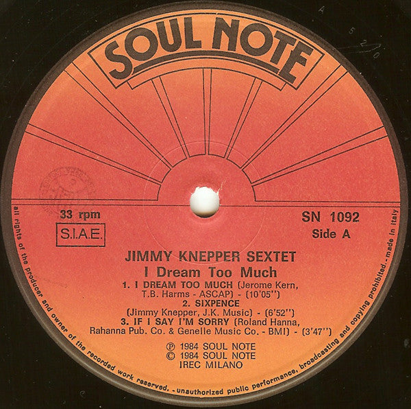 Jimmy Knepper Sextet ~ I Dream Too Much (Vinyl) - Djungel & Jazz