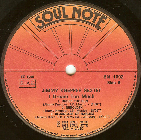 Jimmy Knepper Sextet ~ I Dream Too Much (Vinyl) - Djungel & Jazz