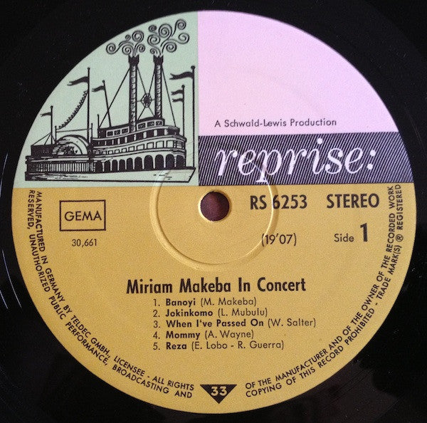 Miriam Makeba ~ In Concert (Vinyl) - Djungel & Jazz