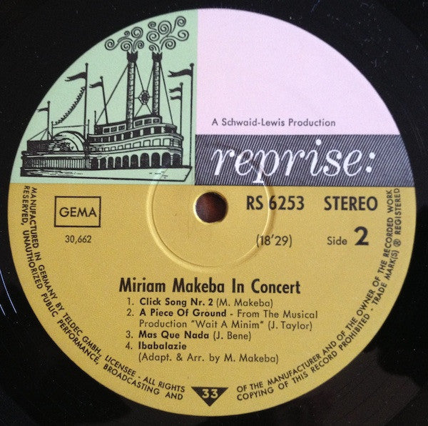 Miriam Makeba ~ In Concert (Vinyl) - Djungel & Jazz