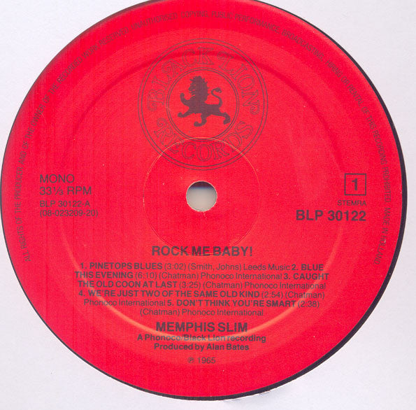 Memphis Slim, Alexis Korner : Rock Me Baby! (LP, Album, Mono, RE)