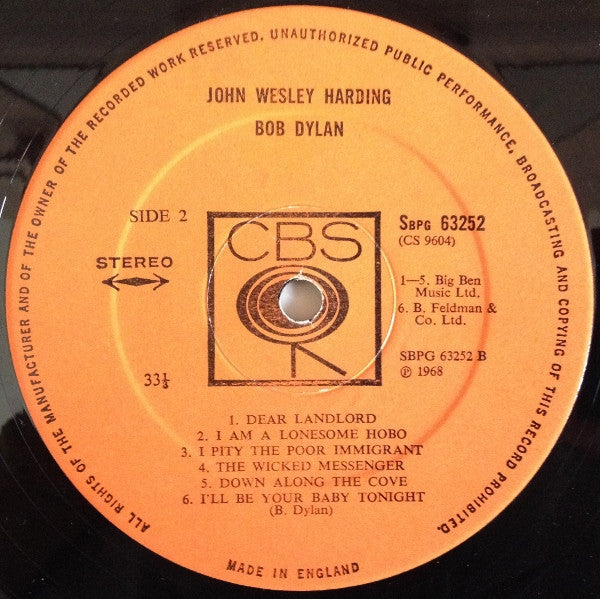 Bob Dylan ~ John Wesley Harding (Vinyl) - Djungel & Jazz